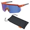 Ergodyne AEGIR-MI, Safety Glasses, Blue Mirror Lens, Orange Frame, Half-Frame AEGIR-MI - alternate 1